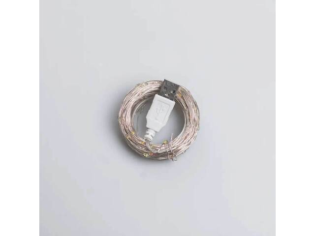 Гирлянда роса 20 метров USB на 200 led светодиодов капля 20 метров белый провод мультиколор USB200L20MWML - Фото 3