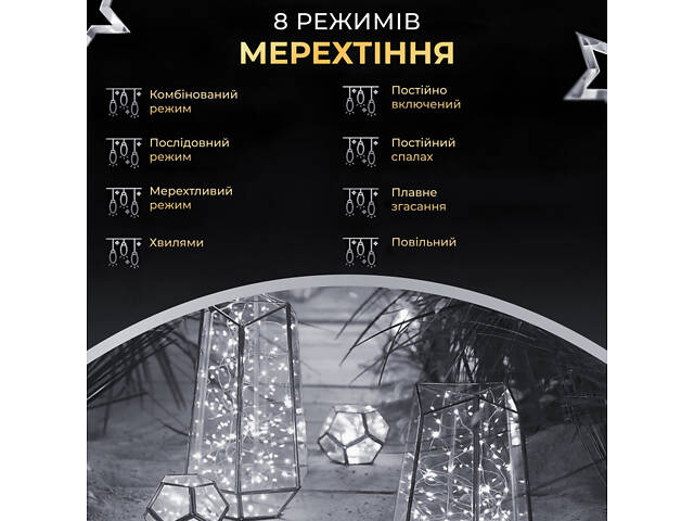 Гірлянда роса на пульті 200 метрів на 2000 led світлодіодів крапля на зеленому дроті біла - Фото 6