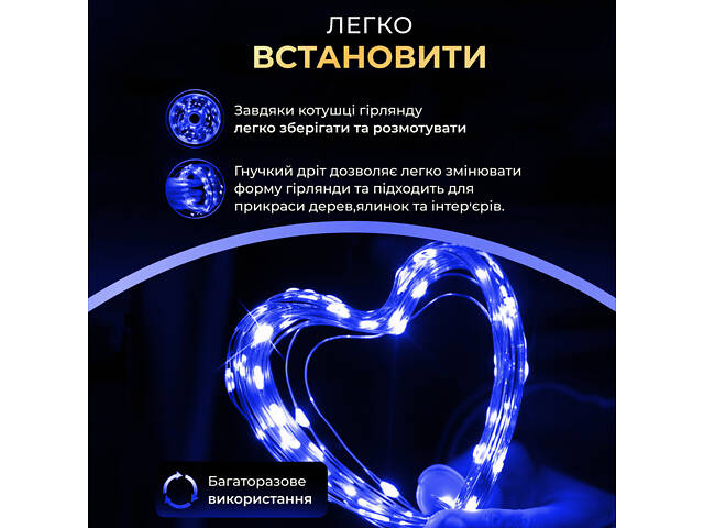 Гирлянда роса на пульте 200 метров на 2000 led светодиодов капля на зеленом проводе синяя - Фото 4