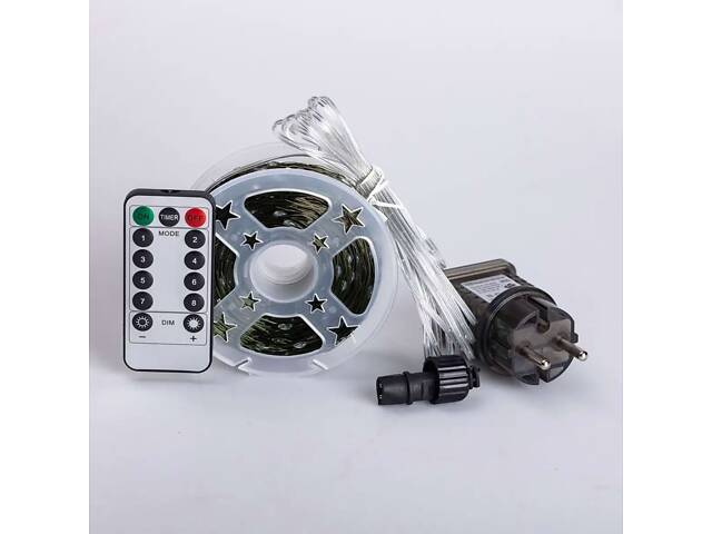 Гирлянда роса на пульте 100 метров на 1000 led светодиодов капля на зеленой проволоке синяя 1000L100MGBL. - Фото 5