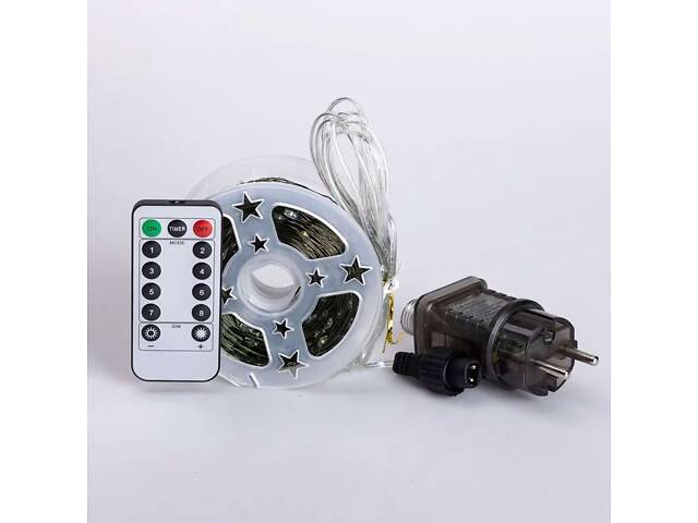 Гирлянда роса на пульте 100 метров на 1000 led светодиодов капля на зеленой проволоке мультиколор 1000L100MGML - Фото 5