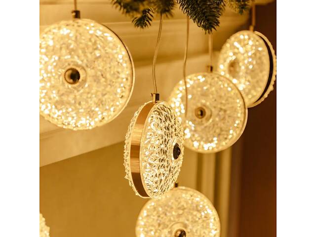 Гирлянда-штора Диамант 3 метра 6 фигур, теплый белый 6L3MDIA - Фото 2