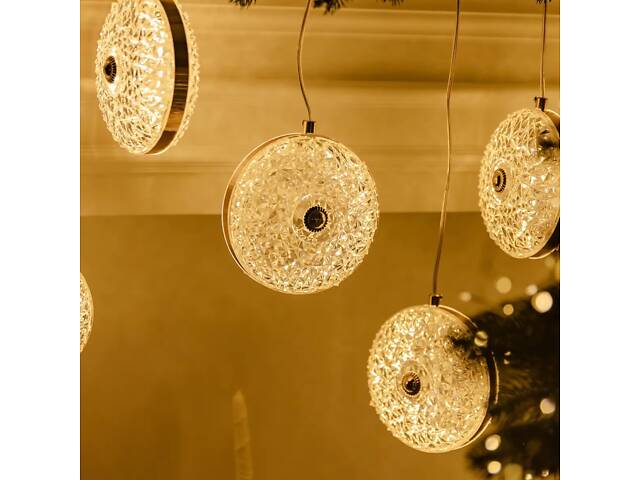 Гирлянда-штора Диамант 3 метра 6 фигур, теплый белый 6L3MDIA - Фото 3