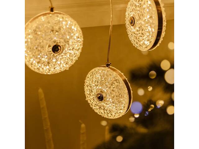 Гирлянда-штора Диамант 3 метра 6 фигур, теплый белый 6L3MDIA - Фото 4