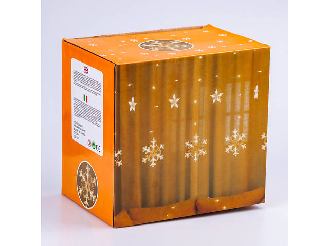 Гирлянда светодиодная штора GarlandoPro снежинка и звезда 12 фигур ED 3х1м гирлянда звезда 1733061ML - Фото 5