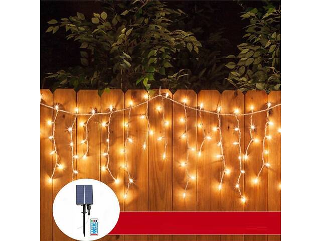 Гирлянда уличная на солнечной батарее на 264 лампочек 13709 6 м желтая - Фото 3