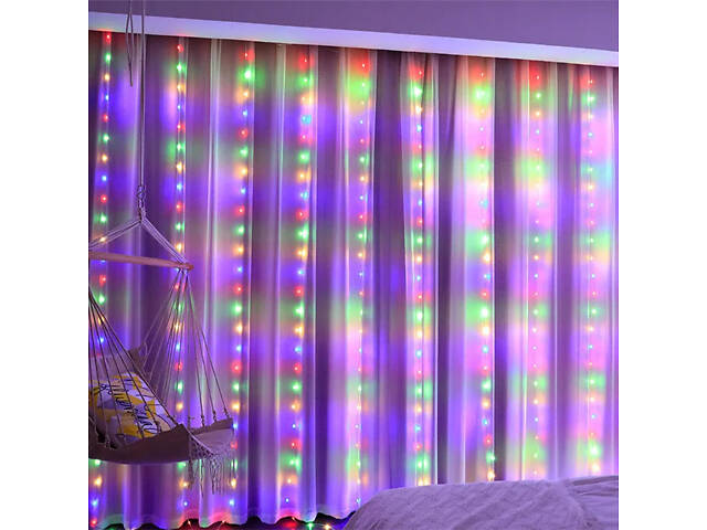 Гірлянда-водоспад 3x3 м 480LED, Xmas, Біла / Новорічна гірлянда штора XPRO (234560817_527) - Фото 6