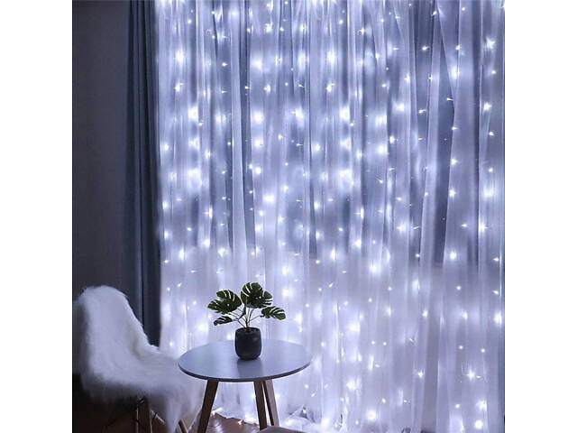 Гірлянда водоспад (штора) Springos 2 x 2 м 400 LED CL0098 Cold White - Фото 5