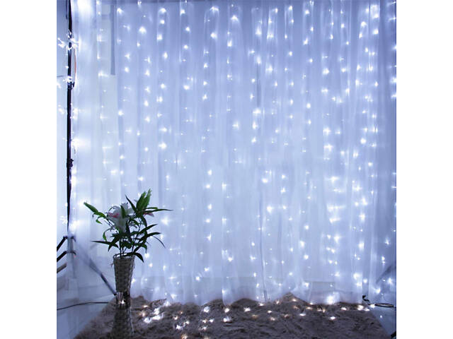 Гірлянда водоспад (штора) Springos 2 x 2 м 400 LED CL0098 Cold White - Фото 9