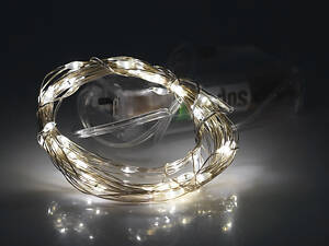 Гірлянди 100LED, 1 режим, 10 метрів, прозора ізоляція, живлення від USB + 3 * АА, White Hot, ОЕМ