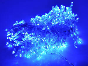 Гирлянды 120LED (Штора) Blue, 8 режимов, 3х0,3 метра, прозрачная изоляция, BOX