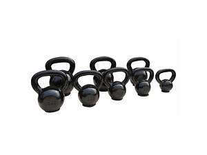 Гиря чавунна Toorx 24 кг з гумовою підставкою Black (KGV-24)