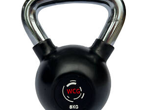 Гиря обрезиненная с хромированной ручкой WCG 8 КГ