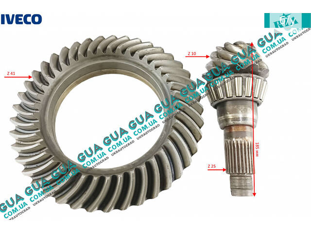 Главная пара 41:10 / B) R4.1 дифференциала редуктора моста ( планетарка и хвостовик ) 7170224 Iveco / ИВЕКО DAILY II 198