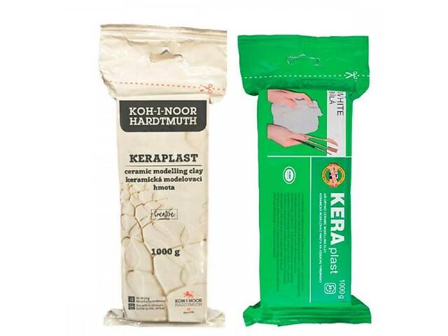Глина полимерная 'Keraplast K-I-N' 1000 г белая для моделирования и лепки - Фото NaN