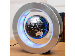 Глобус левітуючий RESTEQ. Хмара в повітрі земної кулі. Літаючий глобус з підсвічуванням, металік