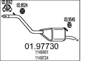 Глушитель FORD MONDEO (BWY) 2000-2007 г.