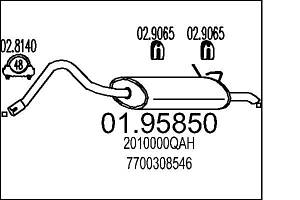 Глушитель NISSAN KUBISTAR (X76) / RENAULT KANGOO (FC0/1_) 1997- г.