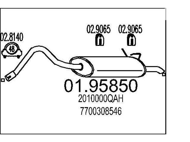 Глушитель NISSAN KUBISTAR (X76) / RENAULT KANGOO (FC0/1_) 1997- г.