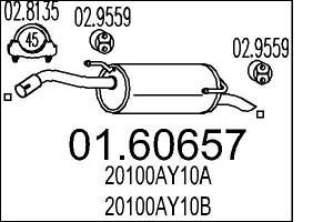 Глушитель NISSAN MICRA (K12) / NISSAN NOTE (E11, NE11) 2002-2013 г.