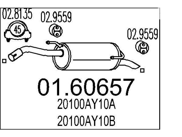 Глушитель NISSAN MICRA (K12) / NISSAN NOTE (E11, NE11) 2002-2013 г.