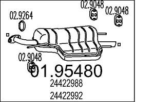 Глушитель OPEL ASTRA G (T98) / OPEL ASTRA G CLASSIC (T98) 1998-2009 г.