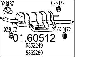 Глушитель OPEL ASTRA G (T98) / OPEL ASTRA G CLASSIC (T98) 1998-2009 г.