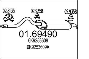 Глушитель VW CADDY (9K9B) / SEAT INCA (6K9) 1995-2004 г.