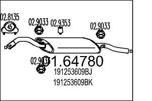 Глушитель VW GOLF (19E, 1G1) 1983-1992 г.