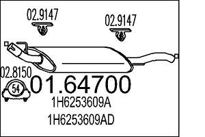 Глушитель VW GOLF (1E7) 1989-2002 г.