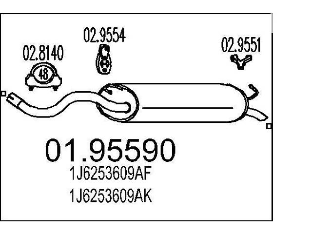 Глушитель VW GOLF (1J1) / SEAT LEON (1M1) / VW NEW BEETLE (9C1, 1C1) 1997-2011 г.