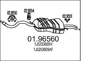 Глушитель VW GOLF (1J5) / VW BORA (1J6) / SEAT TOLEDO (1M2) 1996-2013 г.