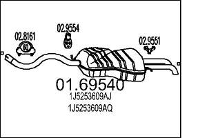 Глушитель VW GOLF (1J5) / VW BORA (1J6) / VW GOLF VAN (1J5) 1996-2013 г.