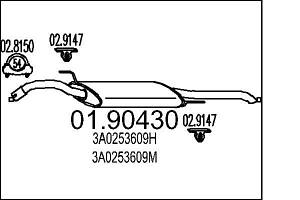 Глушитель VW PASSAT B3/B4 (3A2, 35I) 1988-1997 г.