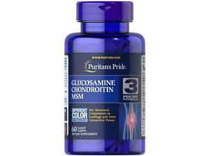 Глюкозамин хондроитин и МСМ, Double Strength Glucosamine, Chondroitin MSM, Puritan's Pride, 60 каплет