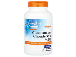 Глюкозамин, хондроитин, МСМ, Glucosamine Chondroitin MSM, Doctor's Best, 240 капсул