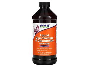 Глюкозамін і хондроїтин із МСМ, Glucosamine & Chondroitin with MSM, Now Foods, рідкий, 473 мл
