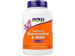 Глюкозамін і МСМ, Glucosamine & MSM, Now Foods, 120 вегетаріанських капсул