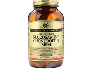 Глюкозамин хондроитин МСМ (для суставов) Solgar Glucosamine Chondroitin MSM 120 таб