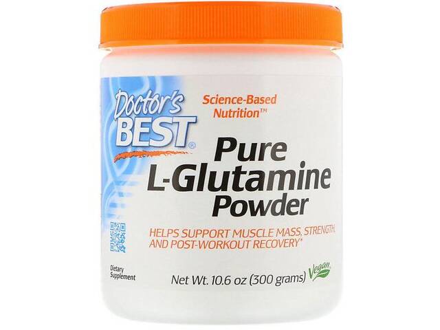 Глютамин Doctor's Best Pure L-Glutamine Powder 10.6 oz 300 g /60 servings/ DRB-00491 - Фото 1