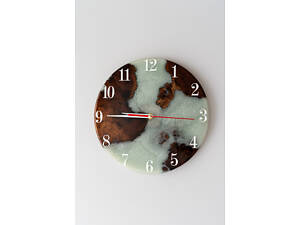 Годинник з дерева та епоксидної смоли ручної роботи Еко Тайм 30 см