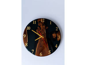 Годинник з дерева та епоксидної смоли ручної роботи Древо і Смола 35 см