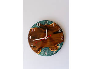 Годинник з дерева та епоксидної смоли ручної роботи Природний Відлік 30 см