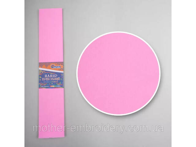 Гофрированная бумага ' Розовый '50*200 см 110%, 50г/м2 жатка креп гофра Krepina креповая бумага - Фото 1