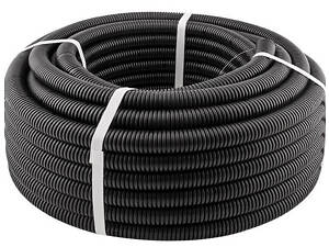 Гофротруба вулична D16 поліпропіленова, з протяжкою, 100 метрів, колір чорний, ціна за бухту