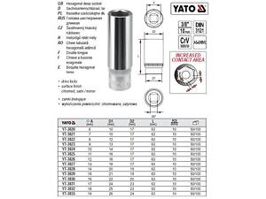 Головка 6-гранная длинная 3/8' М10х63 мм YATO YT-3824