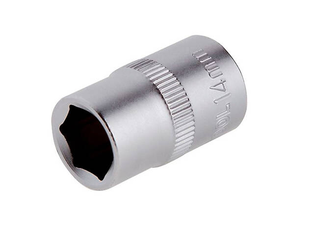 Головка шестигранная Intertool 14мм x 1/2' матовая (ET-2014) - Фото 1