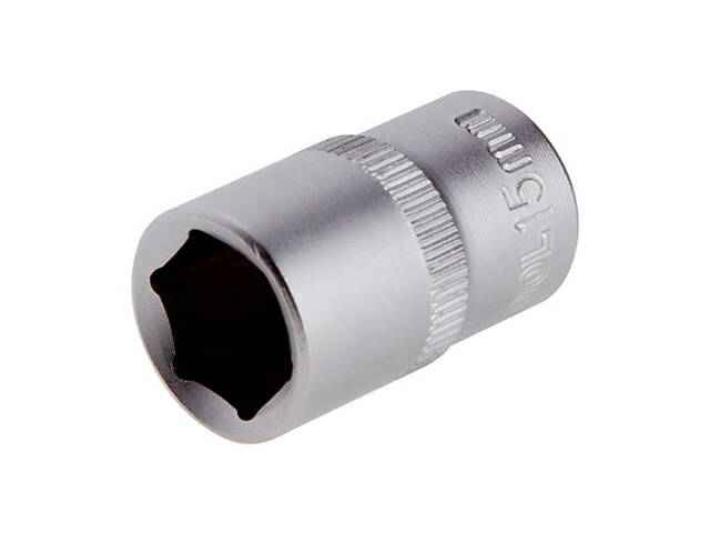 Головка шестигранная Intertool 15мм x 1/2' матовая (ET-2015) - Фото 1