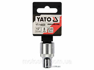 Головка торцева YATO : квадрат 1/2', SPLINE M8 мм, L= 38 мм. CrV [Блістер] [10/200]
