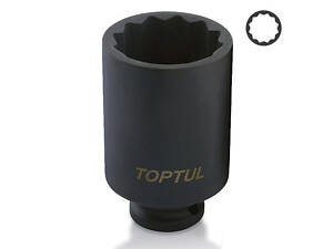 Головка торцевая ударная длинная 1/2' 30мм 12-гранная TOPTUL KABJ1630